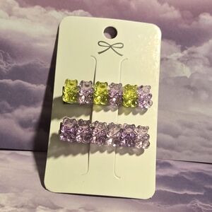 2/$10 Gummy Bear Hair Clips Purple Grern 🍬 One-of-a-Kind